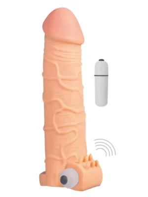 Damarlı titreşimli penis kılıfı 17 cm