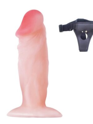 Gerçekci et dokusunda 9 cm Kemerli dildo