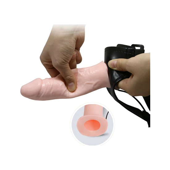 İçi Boş 15.5 cm Titreşimli Belden Bağlamalı Strapon - Görsel 2