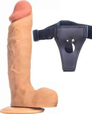 Jason 23 cm Kemerli damarlı dildo