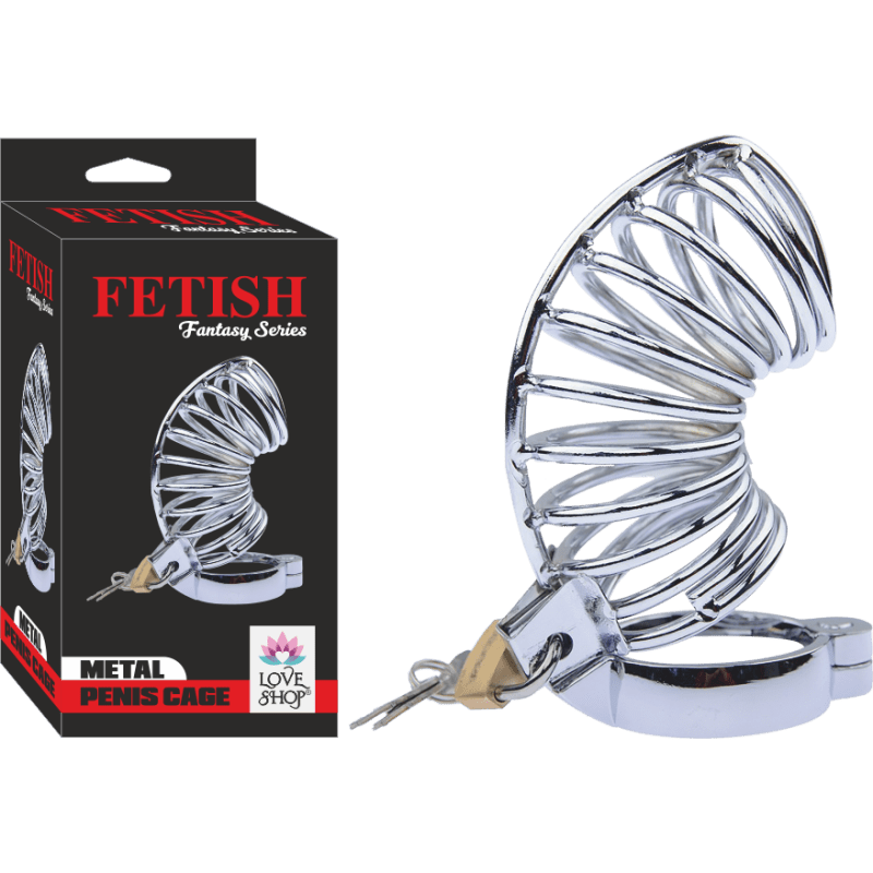 Kilitli Başı Açık Çelik Fetiş Penis Kafesi - Görsel 2