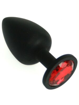 Kırmızı Taşlı 8 Cm Pürüzsüz Silikon Anal Plug