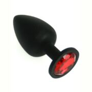 Kırmızı Taşlı 8 Cm Pürüzsüz Silikon Anal Plug