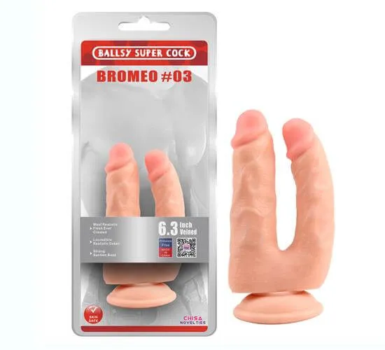 Vantuzlu çatal dildo 18cm
