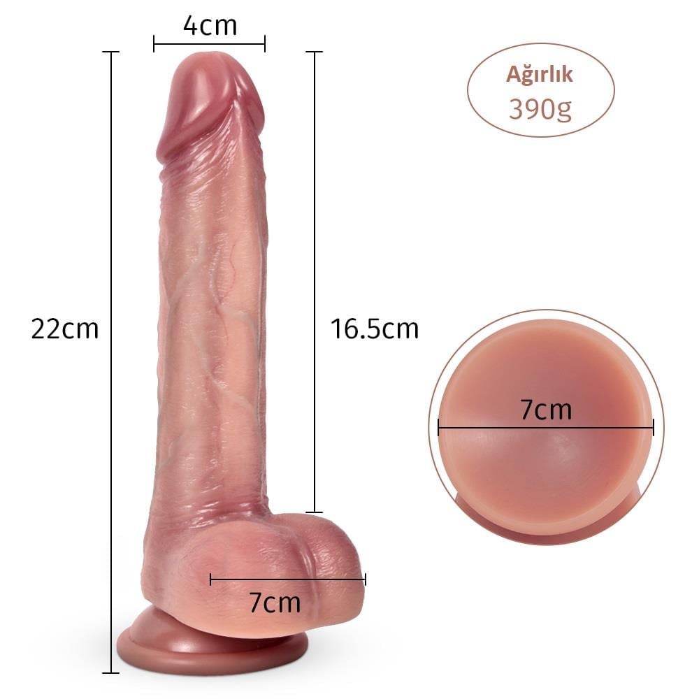 Yeni Nesil Çift Katmanlı 22 cm Realistik Dildo Yeni Nesil Çift Katmanlı 22 cm Realistik Dildo