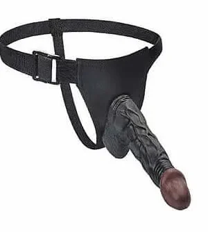 Zenci 20 cm belden bağlamalı dildo